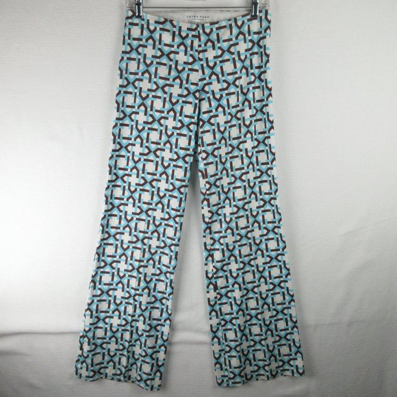 Trina Turk Pants - Trina Turk Print Bootcut Pant Size 0 Side Zip Geometric
